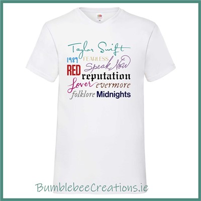 Taylor Swift Tshirt Adult : Album Text